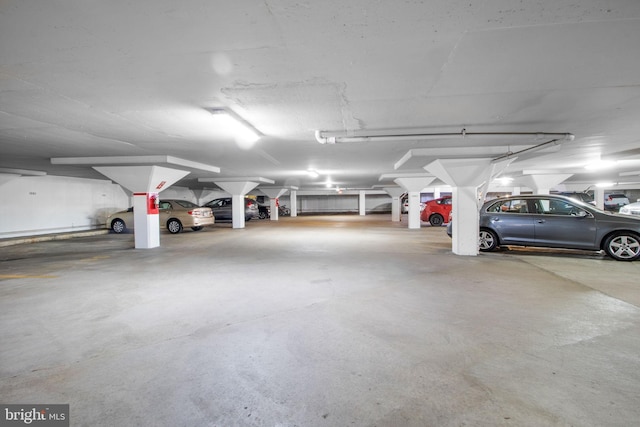 view of parking garage