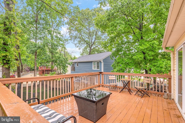 view of wooden deck