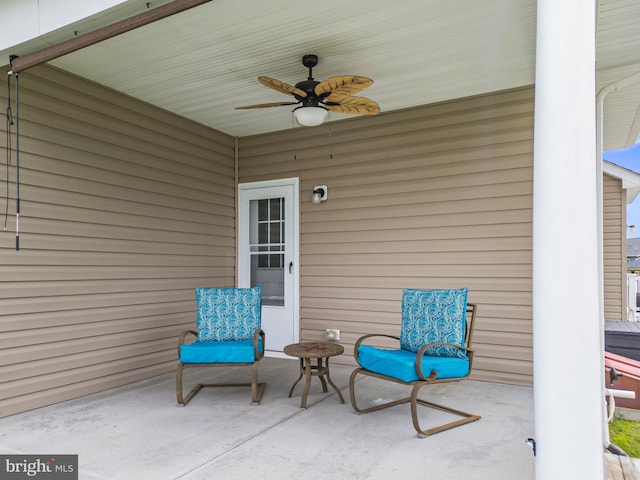 166 Spring Dale Ln, Felton, DE 19943 - view of patio featuring a ceiling fan