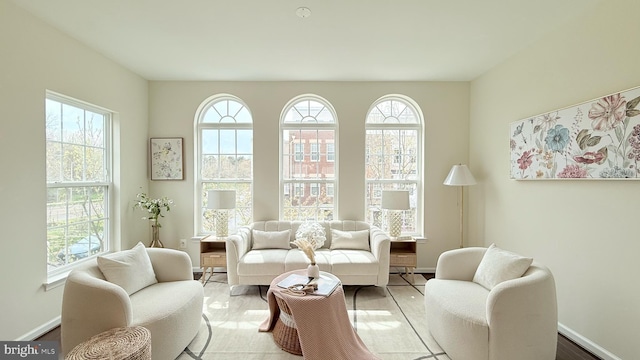 12515 Rustic Rock Ln, Beltsville, MD 20705 - sitting room with plenty of natural light, baseboards, and wood finished floors