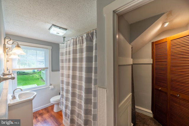 506 W 3rd St, Birdsboro, PA 19508 - full bathroom featuring toilet, tile walls, wainscoting, vanity, and wood finished floors