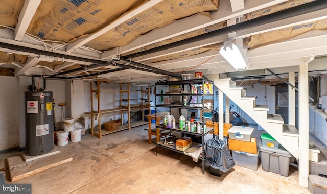 506 W 3rd St, Birdsboro, PA 19508 - unfinished below grade area featuring electric water heater and stairway