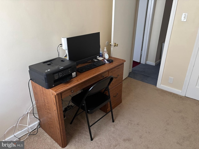 office with light carpet