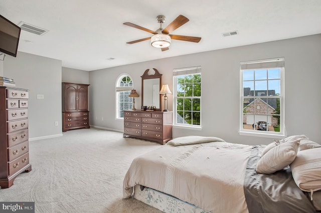455 Creeks End Ln, Stevensville, MD 21666 - bedroom featuring light colored carpet, baseboards, and a ceiling fan