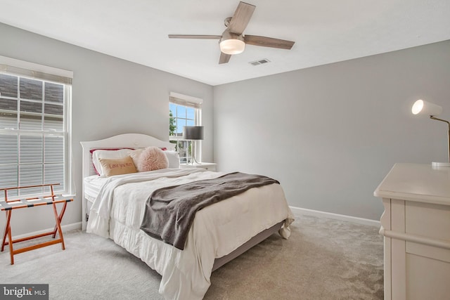 455 Creeks End Ln, Stevensville, MD 21666 - bedroom featuring light carpet, baseboards, and ceiling fan