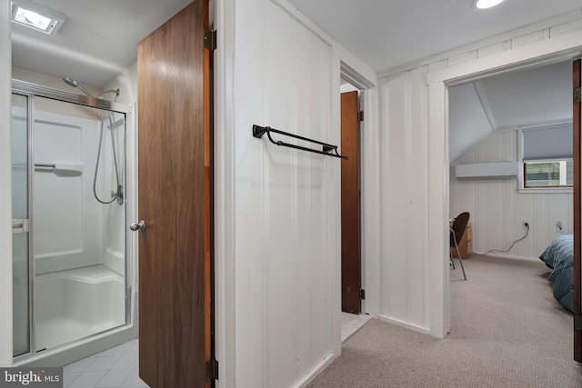 full bathroom featuring a stall shower