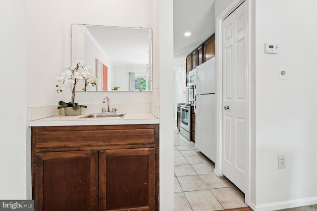 10903 Pebble Run Dr, Silver Spring, MD 20902 - bathroom featuring vanity and tile patterned floors