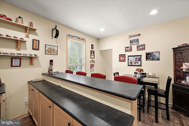 119 Mumfords Landing Rd, Ocean Pines, MD 21811 - bar featuring dark wood finished floors, recessed lighting, and baseboards