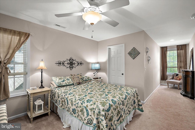 119 Mumfords Landing Rd, Ocean Pines, MD 21811 - bedroom with carpet, baseboards, and a ceiling fan