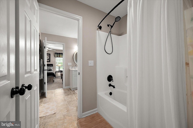 119 Mumfords Landing Rd, Ocean Pines, MD 21811 - full bath with shower / bath combination with curtain, vanity, and baseboards