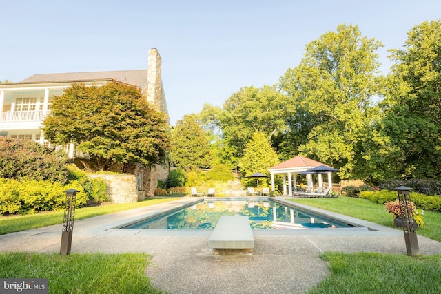 1912 Corbridge Ln, Monkton, MD 21111 - outdoor pool featuring a gazebo, a diving board, and a patio