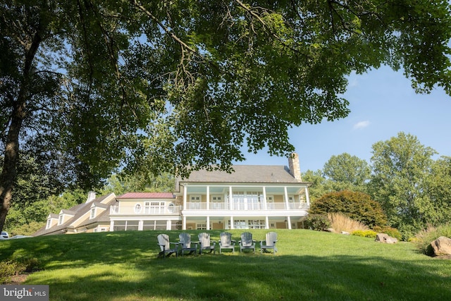 1912 Corbridge Ln, Monkton, MD 21111 - rear view of property featuring a lawn, a chimney, and a porch