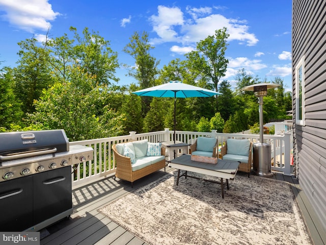 1422 Silver Oak Ln, Arnold, MD 21012 - wooden terrace with an outdoor living space and a grill