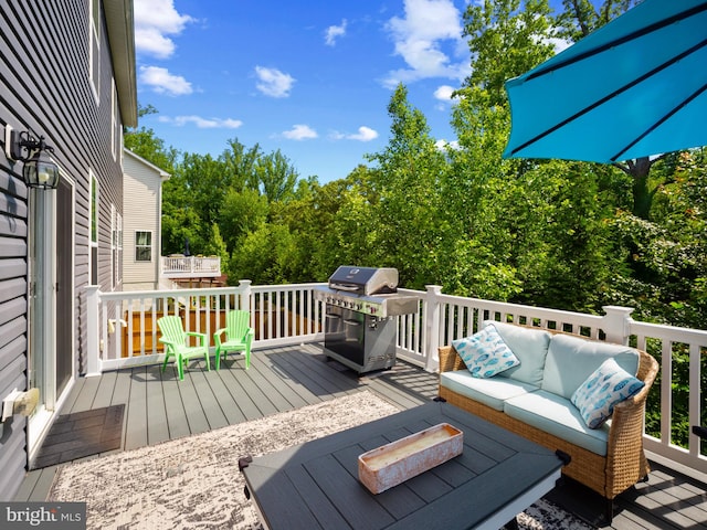 1422 Silver Oak Ln, Arnold, MD 21012 - wooden deck with outdoor lounge area and grilling area