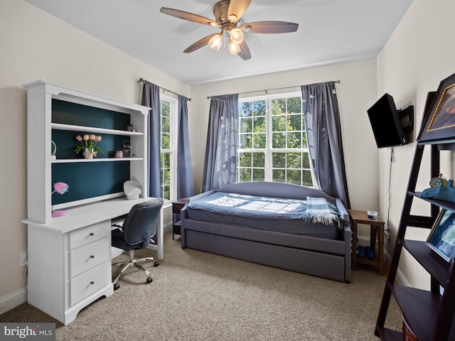 1422 Silver Oak Ln, Arnold, MD 21012 - carpeted bedroom featuring a desk, ceiling fan, and baseboards