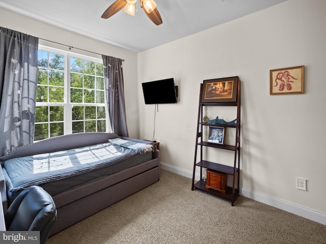1422 Silver Oak Ln, Arnold, MD 21012 - bedroom featuring light colored carpet, baseboards, and ceiling fan
