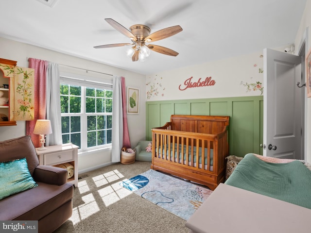 1422 Silver Oak Ln, Arnold, MD 21012 - carpeted bedroom with a crib and ceiling fan