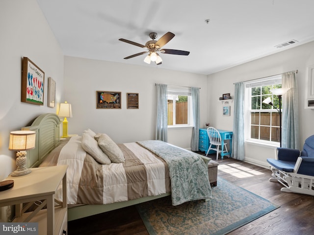 1422 Silver Oak Ln, Arnold, MD 21012 - bedroom with wood finished floors and a ceiling fan