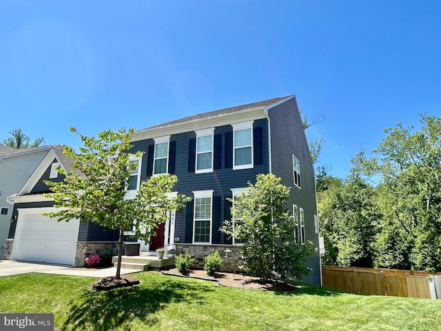1422 Silver Oak Ln, Arnold, MD 21012 - colonial house with driveway, a garage, and stone siding
