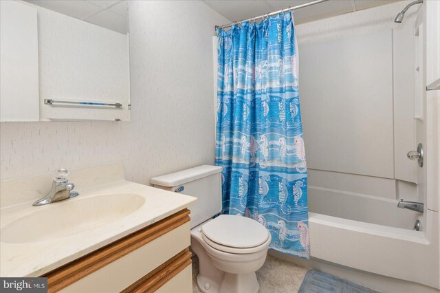 8 35th St Unit 401, Ocean City, MD 21842 - full bath featuring vanity, toilet, and shower / bath combination with curtain