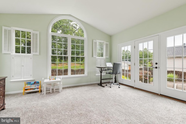10611 Tattersall Dr, Manassas, VA 20112 - sunroom / solarium featuring french doors and lofted ceiling