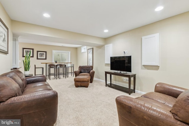10611 Tattersall Dr, Manassas, VA 20112 - living room featuring carpet floors, recessed lighting, and baseboards