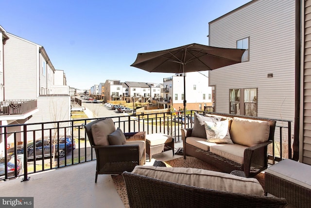 23109 Cottonwillow Sq, Brambleton, VA 20148 - balcony featuring a residential view and an outdoor living space
