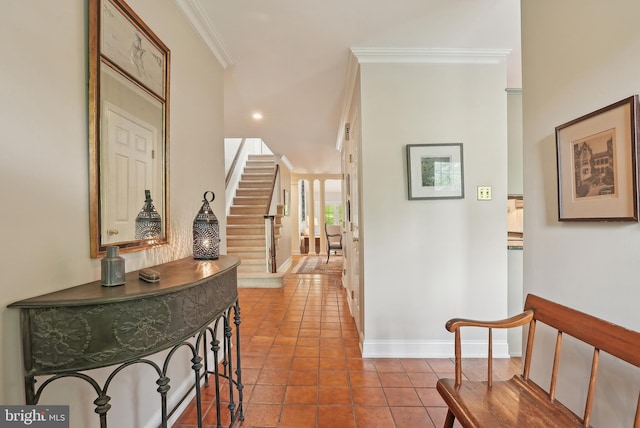 36 Wingstone Ln, Devon, PA 19333 - corridor with baseboards, crown molding, and stairs