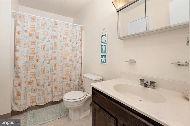 614 Osprey Rd Unit D, Ocean City, MD 21842 - bathroom with toilet, tile patterned floors, vanity, and a shower with shower curtain