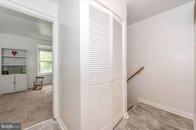 10625 Shasta Ct Unit T, Damascus, MD 20872 - hallway featuring baseboards and an upstairs landing