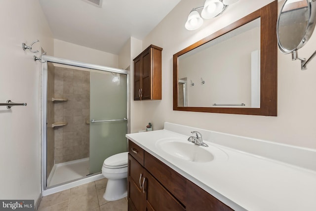 10707 Muirfield Dr, Potomac, MD 20854 - full bath featuring vanity, toilet, a stall shower, and tile patterned flooring