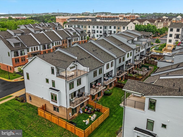 aerial view of residential area