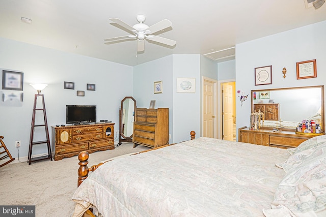 9 Webster Hill Ct, Clarksburg, MD 20871 - carpeted bedroom featuring ceiling fan and attic access