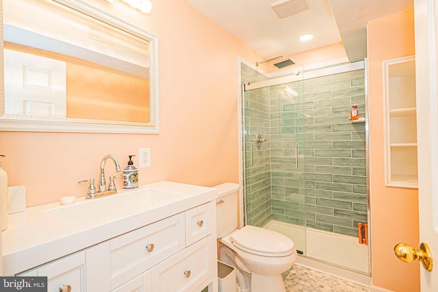9 Webster Hill Ct, Clarksburg, MD 20871 - bathroom featuring a shower stall, vanity, and recessed lighting
