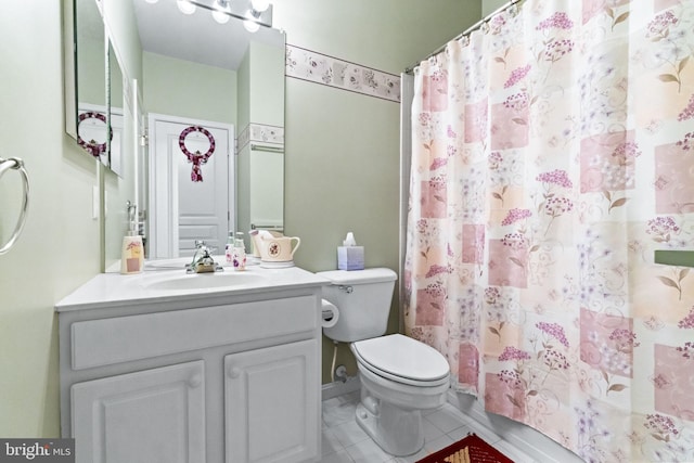 103 Dylan Cir, Avondale, PA 19311 - full bath with toilet, vanity, curtained shower, and tile patterned flooring