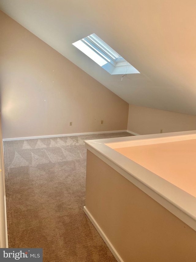 411 Lynetree Dr Unit 12-C, West Chester, PA 19380 - bonus room with a skylight, lofted ceiling, carpet floors, and baseboards