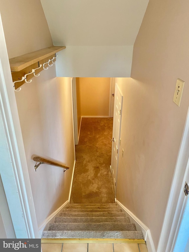 411 Lynetree Dr Unit 12-C, West Chester, PA 19380 - staircase featuring carpet floors and baseboards