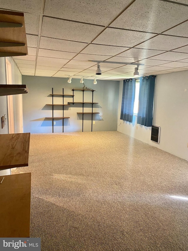 411 Lynetree Dr Unit 12-C, West Chester, PA 19380 - basement with a paneled ceiling and carpet