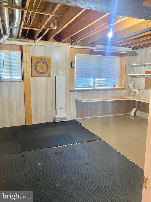 411 Lynetree Dr Unit 12-C, West Chester, PA 19380 - unfinished basement with wood walls