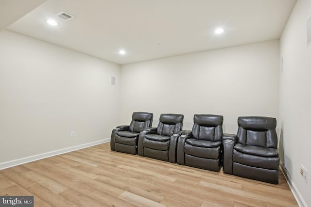 711 Bleak Hill Pl, Upper Marlboro, MD 20774 - cinema room featuring light wood-style floors, recessed lighting, and baseboards