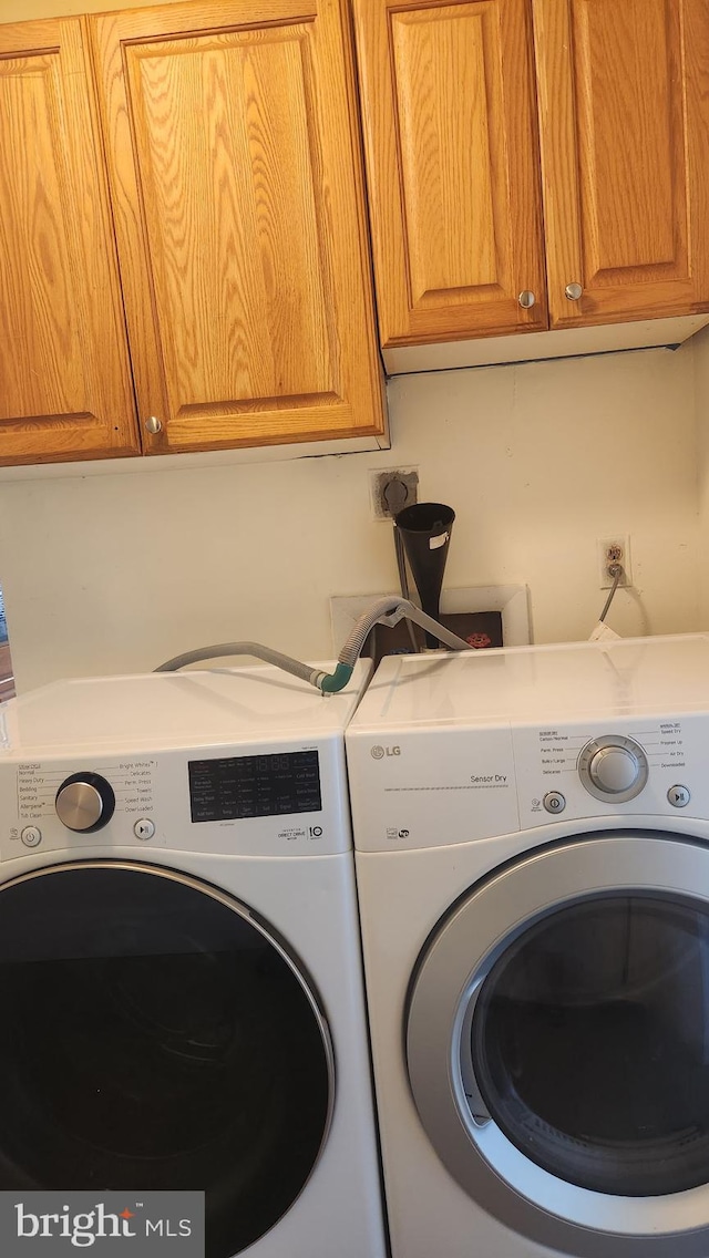 801 S Greenthorn Ave, Sterling, VA 20164 - laundry room with cabinet space and washing machine and clothes dryer