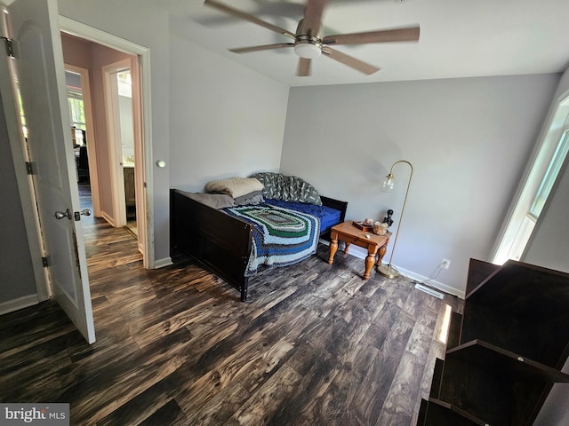 3612 Panhandle Rd, Front Royal, VA 22630 - bedroom featuring dark wood finished floors, baseboards, and a ceiling fan