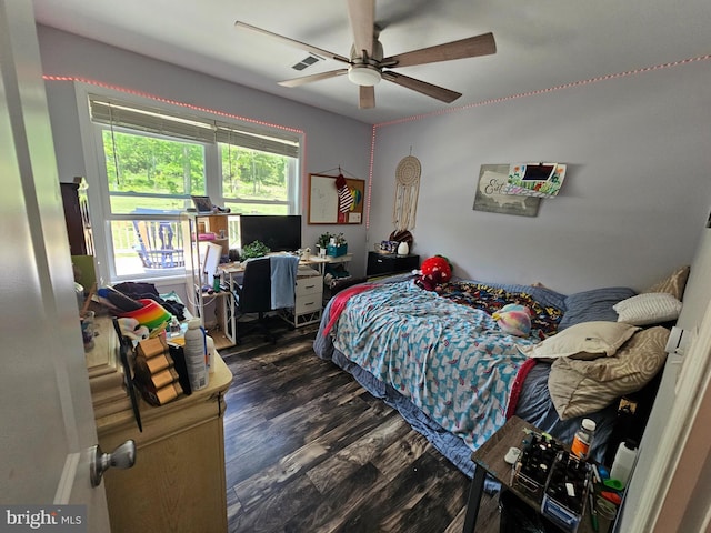 3612 Panhandle Rd, Front Royal, VA 22630 - bedroom featuring dark wood-type flooring and a ceiling fan