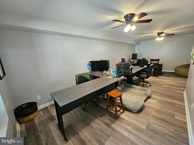 3612 Panhandle Rd, Front Royal, VA 22630 - office featuring ceiling fan, wood finished floors, and baseboards