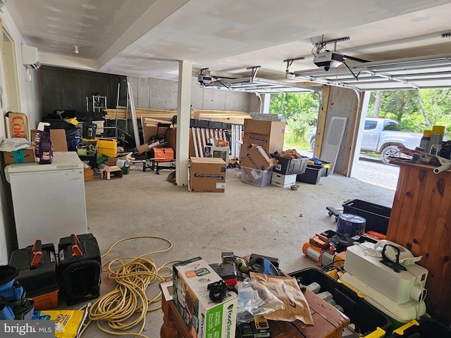 3612 Panhandle Rd, Front Royal, VA 22630 - garage with a garage door opener and a wall mounted AC