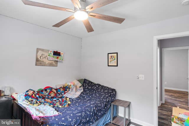 3612 Panhandle Rd, Front Royal, VA 22630 - bedroom featuring baseboards, wood finished floors, and ceiling fan