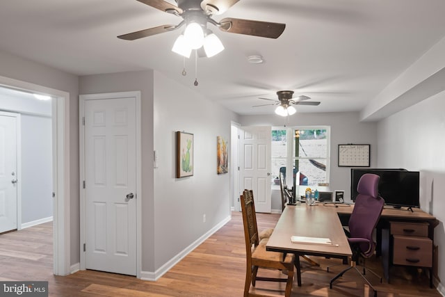 3612 Panhandle Rd, Front Royal, VA 22630 - office space with ceiling fan, light wood-style floors, and baseboards