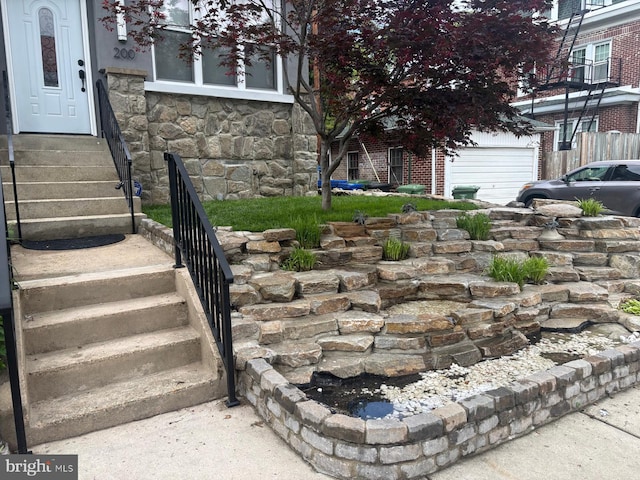 exterior view of stone siding