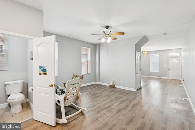 1609 N Hilton St, Baltimore, MD 21216 - interior space featuring ceiling fan and wood finished floors