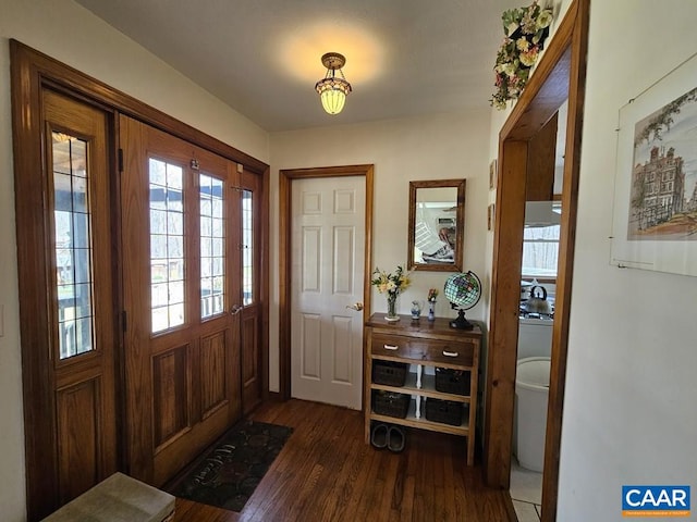 419 Camden St, Dillwyn, VA 23936 - foyer with dark wood-type flooring